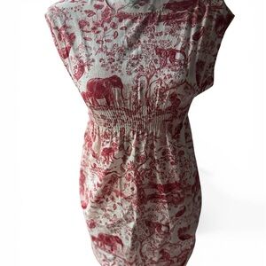 Dior Cream and Red Toile Print Tank Top